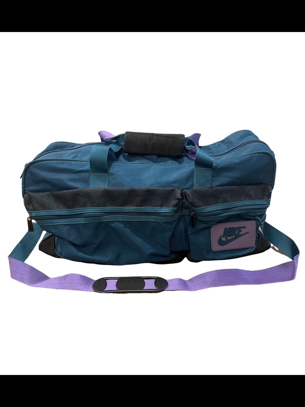 Nike Teal Duffel Bag with Purple Strap